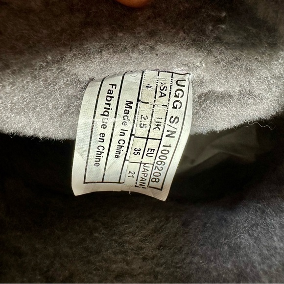 I Heart Uggs Grey Leopard Boots Size 4 Winter Snow Slip On Fur Leather Shoes - Picture 6 of 6